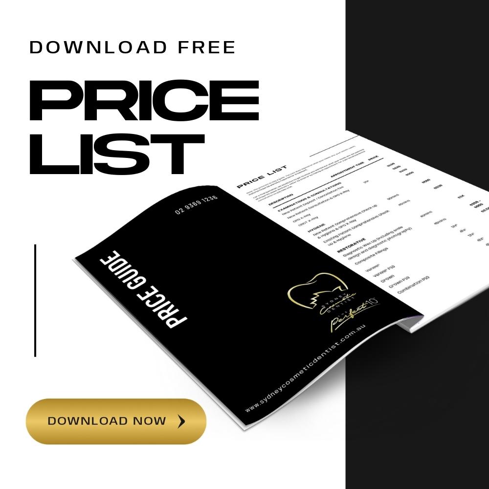 Download Our Price List Sydney Cosmetic Dentist In Bondi, Bondi Junction, Sydney
